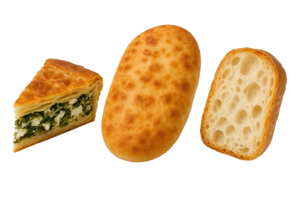 Cypriot pie, Lagana bread, Chiapatta bread