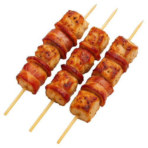 Chicken souvlaki with bacon (3 pcs)